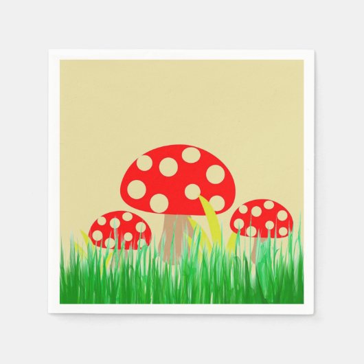 Mushrooms Paper Napkin Serviette (Vorderseite)
