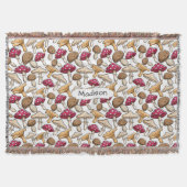 Mushrooms Pattern individuelle Name werfen Decke (Vorderseite)