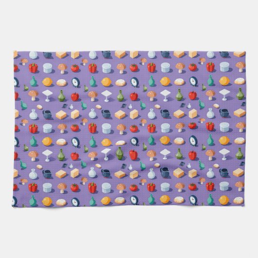 Mushrooms pepper lemon and isometric jars geschirrtuch (Horizontal)