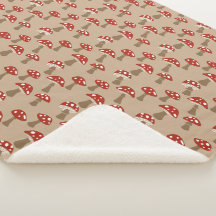 Mushrooms Sherpa Blanket