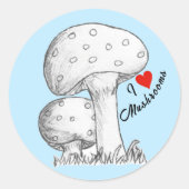 Mushrooms Sketch Runder Aufkleber (Vorderseite)