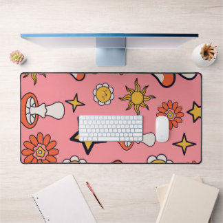 Mushrooms, Stars, Flowers, and Sun Schreibtischunterlage