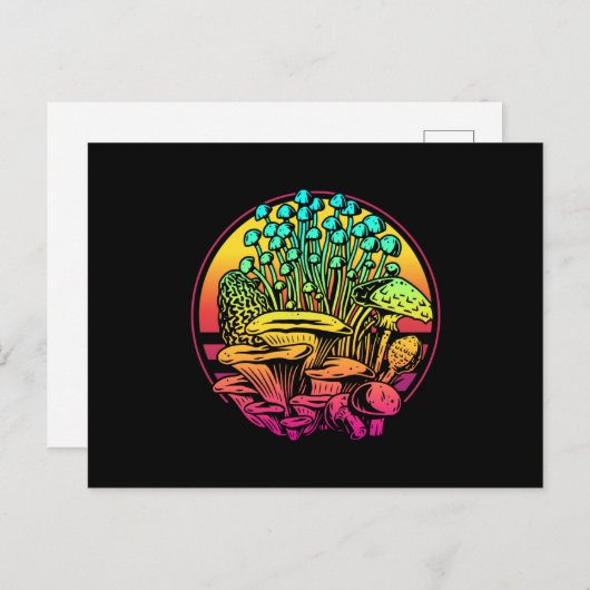 Mushrooms Vaporwave Postkarte (Vorne/Hinten)