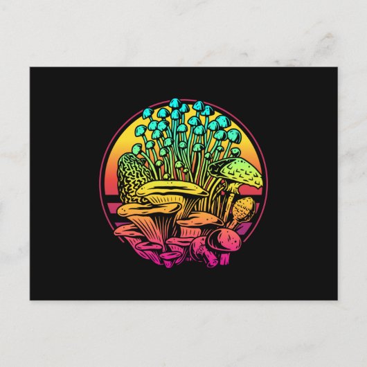 Mushrooms Vaporwave Postkarte (Vorderseite)