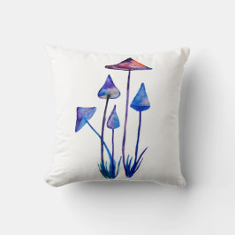 Mushrooms Watercolor Art Throw Cushion Kissen