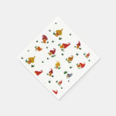 Mushrooms White Standard Cocktail Papier Napkins Serviette (Ecke)