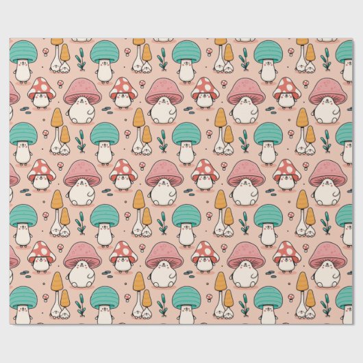 Mushrooms Wrapper Geschenkpapier (Flach)