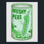 Mushy Peas Pop Art Künstlicher Leinwanddruck<br><div class="desc">Eine Illustration einer Dose von mussigen Erbsen. Diese gepeitschten Erbsen sind ein englisches Essen,  das köstlich ist. Dieses Design hat einen Cartoon Erbsen,  der auf Erbsen stampft und sie zerschmettert. Ein lustiges Gemüsemodell,  das Teil meiner Sammlung von Dosen und Dosen ist.</div>