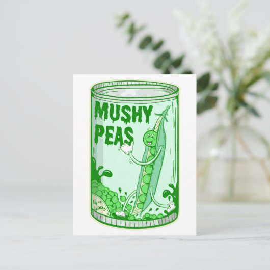 Mushy Peas Pop Art Postkarte (Stehend Vorderseite)