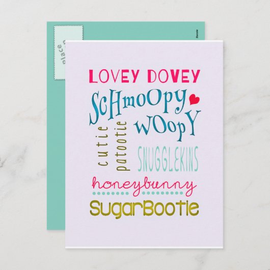 Mushy Schmoopy Valentines Feiertagspostkarte (Vorne/Hinten)