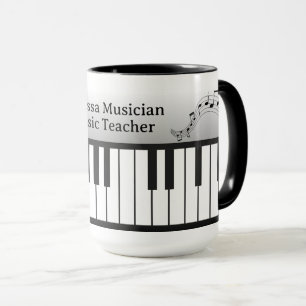 Musi-Cats Klavier-Tastatur - Namen und Titel anpas Tasse