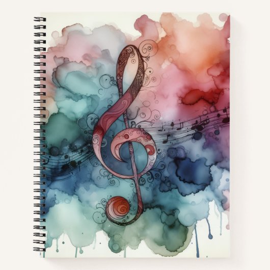 Music Alcohol Ink Deluxe Notizblock (Vorderseite)