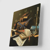 Music and Literature Quadratische Wanduhr (Winkel)