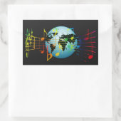 Music Around the World Rechteckiger Aufkleber (Tasche)