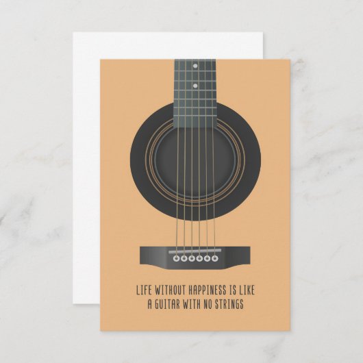 Music Art A Guitar With No Strings Dankeskarte (Vorne/Hinten)