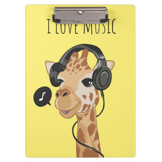 Music Art I Liebe Music Klemmbrett (Vorderseite)