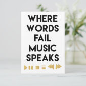 Music Art Music Speaks Dankeskarte (Stehend Vorderseite)