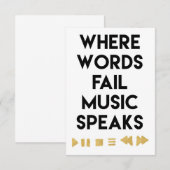 Music Art Music Speaks Dankeskarte (Vorne/Hinten)