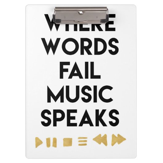 Music Art Music Speaks Klemmbrett (Vorderseite)