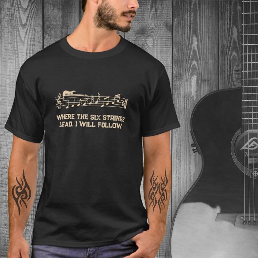 Music Artist Black und Tan Guitar T - Shirt