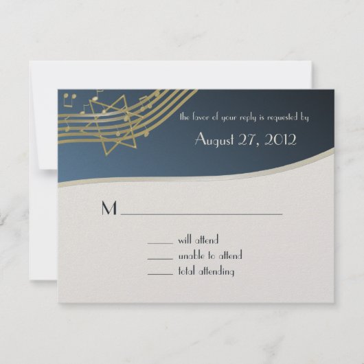 Music Bar Mitzvah Response Card RSVP Karte (Vorderseite)