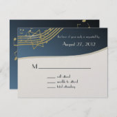 Music Bar Mitzvah Response Card RSVP Karte (Vorne/Hinten)
