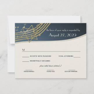 Music Bar Mitzvah Response Card RSVP Karte