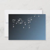 Music Bar Mitzvah Response Silver Blue RSVP Karte (Rückseite)