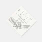 Music Bar Mitzvah Silver Serviette (Ecke)