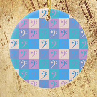 Music Bass Clef Muster Pastellfarben Keramik Ornament
