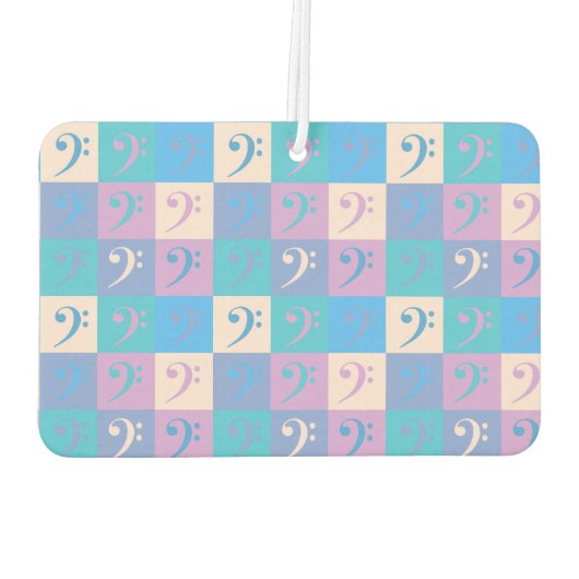 Music Bass Clef Pattern Pastel Autolufterfrischer (Rückseite)