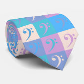 Music Bass Clef Pattern Pastel Krawatte (Gerollt)