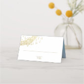 Music Bat Mitzvah Blue and Gold Sitzkarte Platzkarte (Vorderseite)