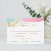 Music Bat Mitzvah Gold Response RSVP Karte (Stehend Vorderseite)