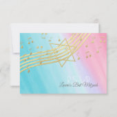 Music Bat Mitzvah Gold Response RSVP Karte (Rückseite)