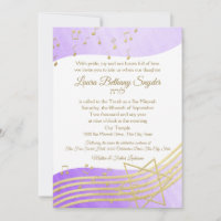 Music Bat Mitzvah Lila Wasserfarbe und Gold2