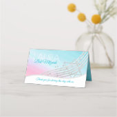 Music Bat Mitzvah Silver Musiknotens Sitzkarte Platzkarte (Rückseite)