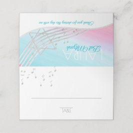 Music Bat Mitzvah Silver Musiknotens Sitzkarte Platzkarte