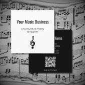 Music Bildung Treble Clef QR-Codelehrer Quadratische Visitenkarte
