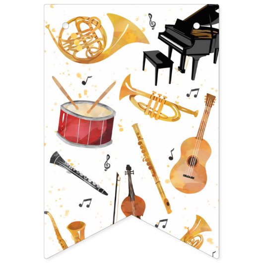 Music Birthday Party Banner Bunting Flags (Erste Fahne)