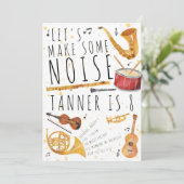 Music Birthday Party Einladung (Stehend Vorderseite)