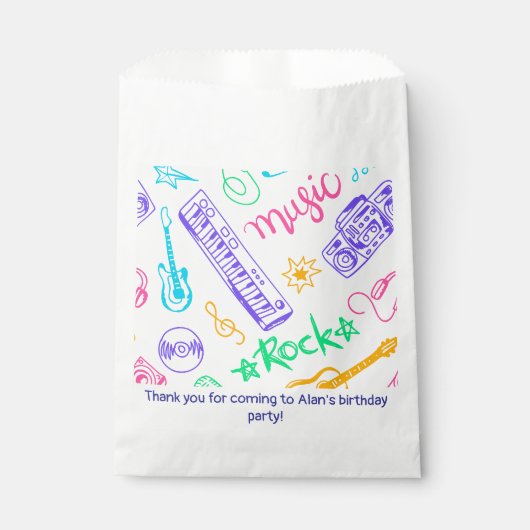 Music Birthday Party Geschenktütchen (Vorderseite)