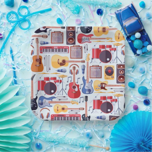 Music Birthday Party Instruments Pappteller (Party)