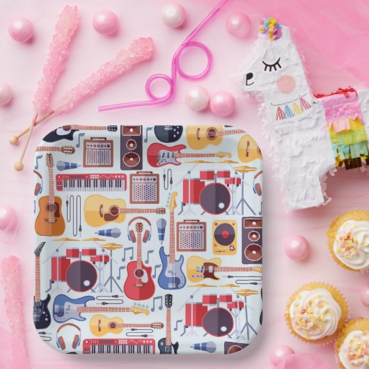 Music Birthday Party Instruments Pappteller (Party)