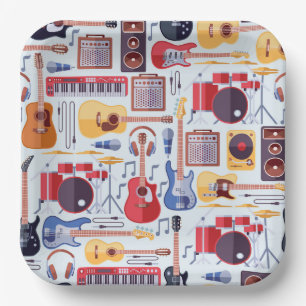 Music Birthday Party Instruments Pappteller