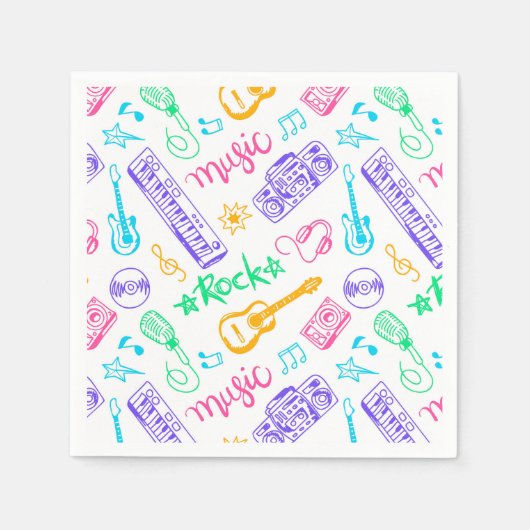 Music Birthday Party Serviette (Vorderseite)