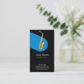 Music Blue Jazz Saxophone Musiker Dark Visitenkarte (Stehend Vorderseite)