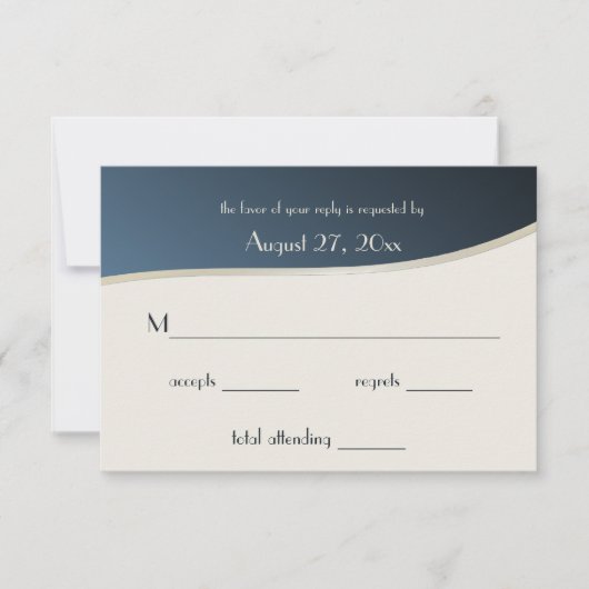 Music Blue und Gold Bar Mitzvah Response Card RSVP Karte (Vorderseite)