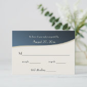 Music Blue und Gold Bar Mitzvah Response Card RSVP Karte (Stehend Vorderseite)