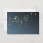 Music Blue und Gold Bar Mitzvah Response Card RSVP Karte (Rückseite)